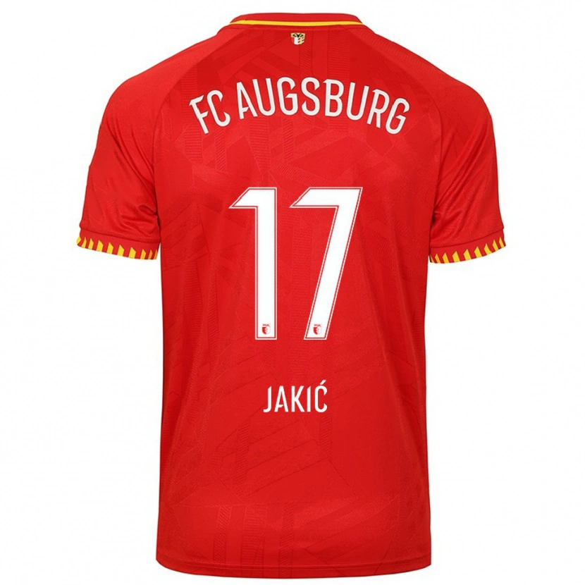 Danxen Dames Kristijan Jakic #17 Rood Geel Uitshirt Uittenue 2025/26 T-Shirt