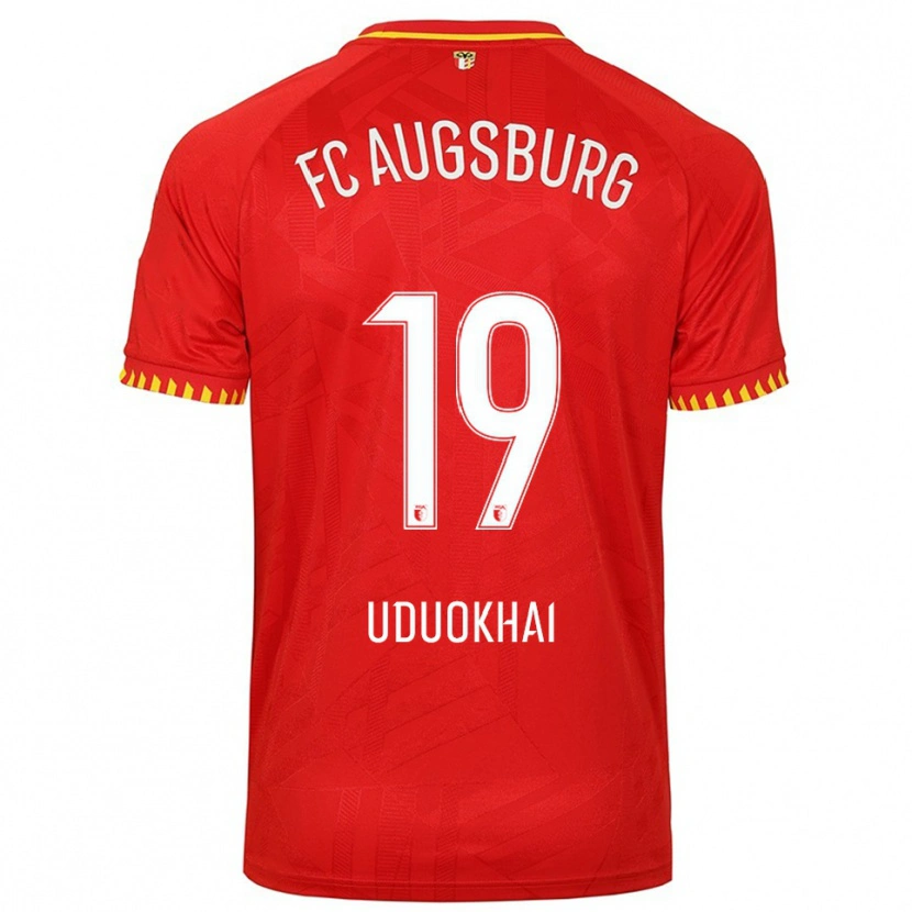 Danxen Dames Felix Uduokhai #19 Rood Geel Uitshirt Uittenue 2025/26 T-Shirt
