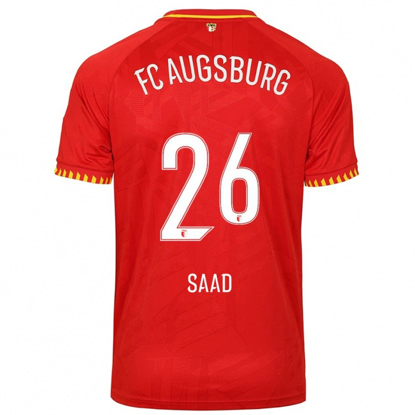 Danxen Dames Elias Saad #26 Rood Geel Uitshirt Uittenue 2025/26 T-Shirt
