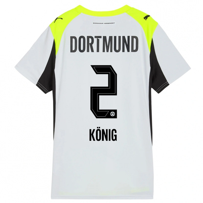 Danxen Dames Niklas König #2 Fluorescerend Geel Uitshirt Uittenue 2025/26 T-Shirt