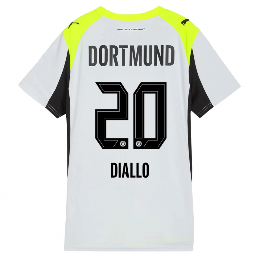 Danxen Dames Ousmane Diallo #20 Fluorescerend Geel Uitshirt Uittenue 2025/26 T-Shirt