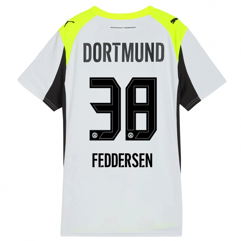 Danxen Dames Jonas Feddersen #38 Fluorescerend Geel Uitshirt Uittenue 2025/26 T-Shirt