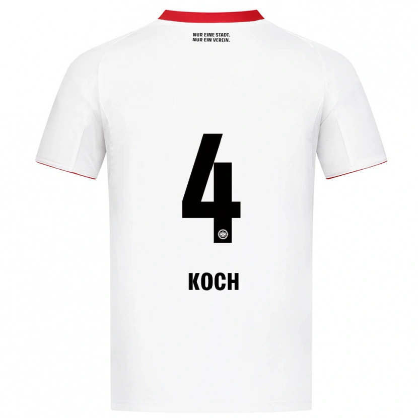 Danxen Dames Robin Koch #4 Wit Rood Uitshirt Uittenue 2025/26 T-Shirt