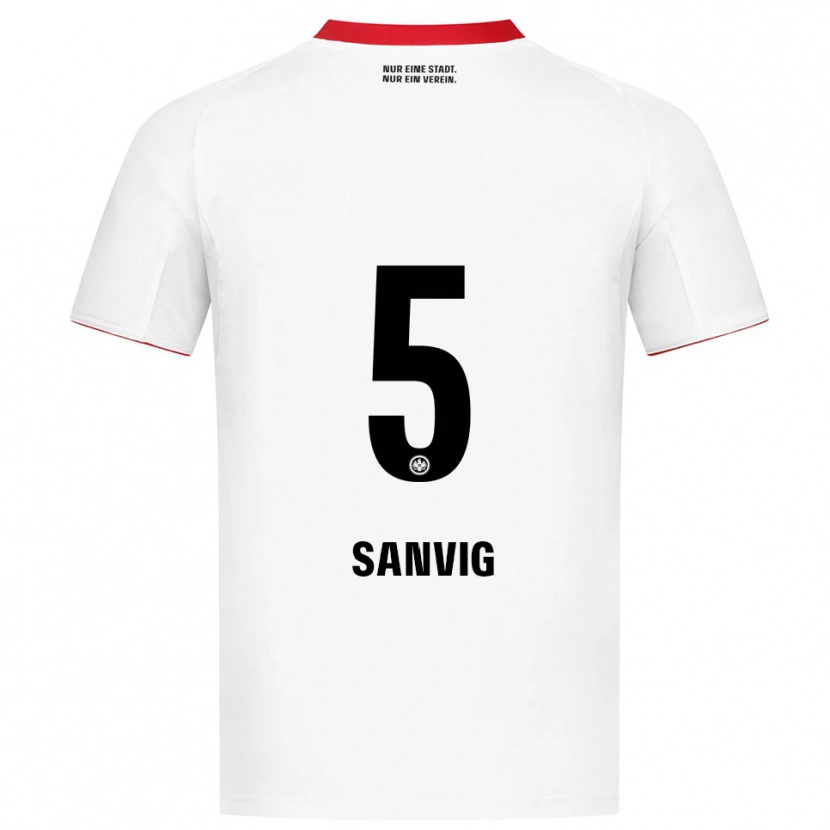 Danxen Dames Pernille Sanvig #5 Wit Rood Uitshirt Uittenue 2025/26 T-Shirt