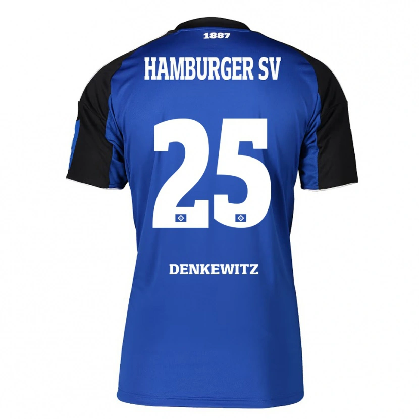 Danxen Dames Nick Denkewitz #25 Blauw Zwart Uitshirt Uittenue 2025/26 T-Shirt