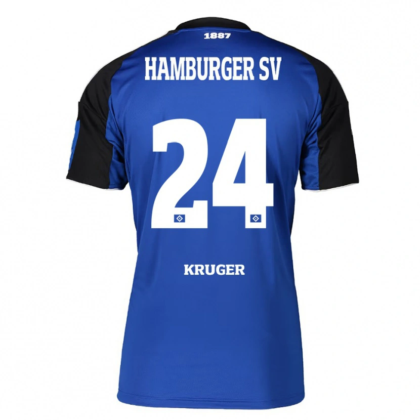 Danxen Dames Artur Krüger #24 Blauw Zwart Uitshirt Uittenue 2025/26 T-Shirt