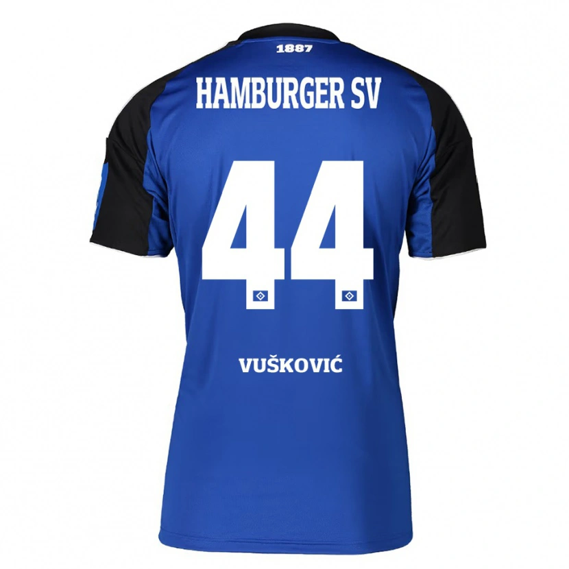 Danxen Dames Mario Vuskovic #44 Blauw Zwart Uitshirt Uittenue 2025/26 T-Shirt