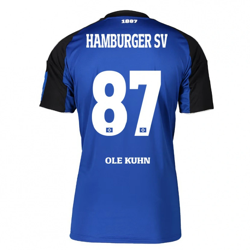 Danxen Dames Niklas Ole Kühn #87 Blauw Zwart Uitshirt Uittenue 2025/26 T-Shirt