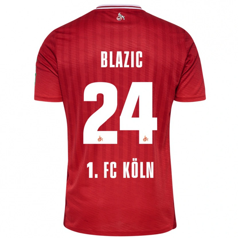 Danxen Dames Alessandro Blazic #24 Rood Wit Uitshirt Uittenue 2025/26 T-Shirt