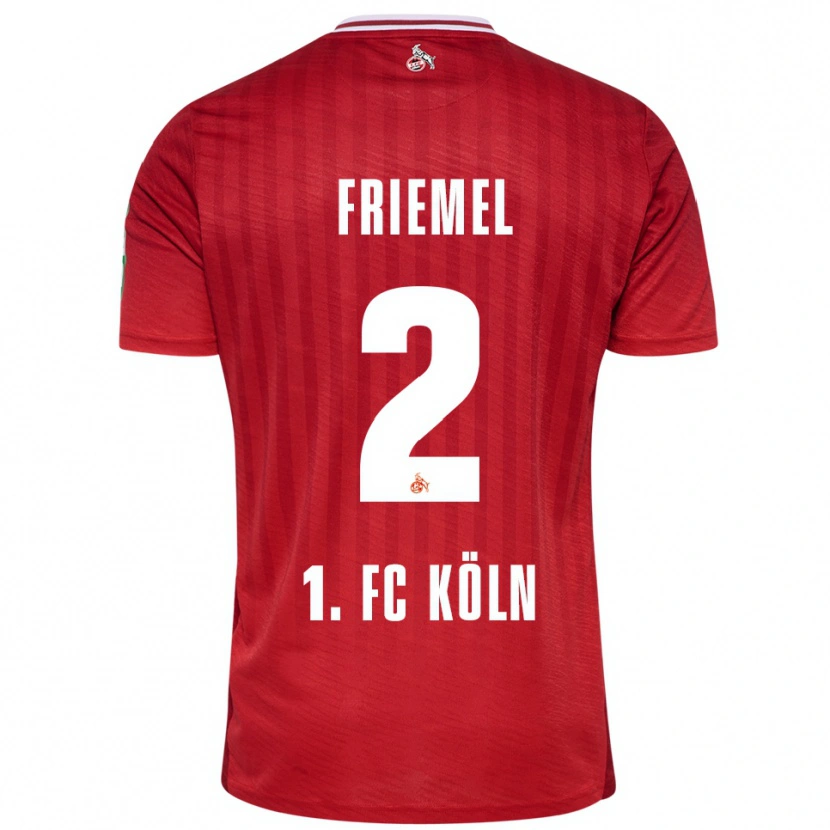 Danxen Dames Jonathan Friemel #2 Rood Wit Uitshirt Uittenue 2025/26 T-Shirt