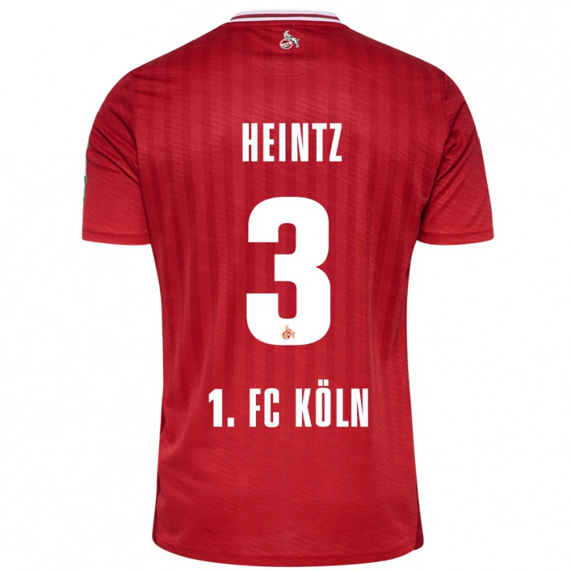 Danxen Dames Dominique Heintz #3 Rood Wit Uitshirt Uittenue 2025/26 T-Shirt