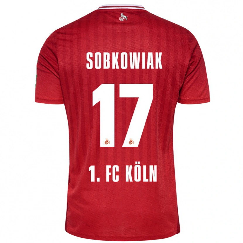 Danxen Dames Jannis Sobkowiak #17 Rood Wit Uitshirt Uittenue 2025/26 T-Shirt