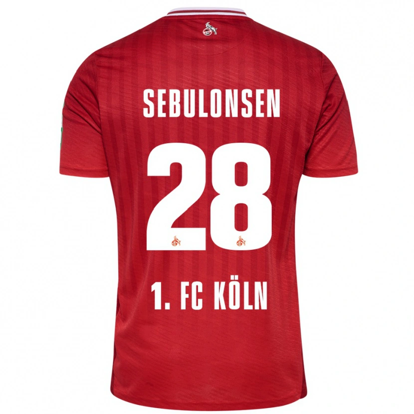 Danxen Dames Sebastian Sebulonsen #28 Rood Wit Uitshirt Uittenue 2025/26 T-Shirt