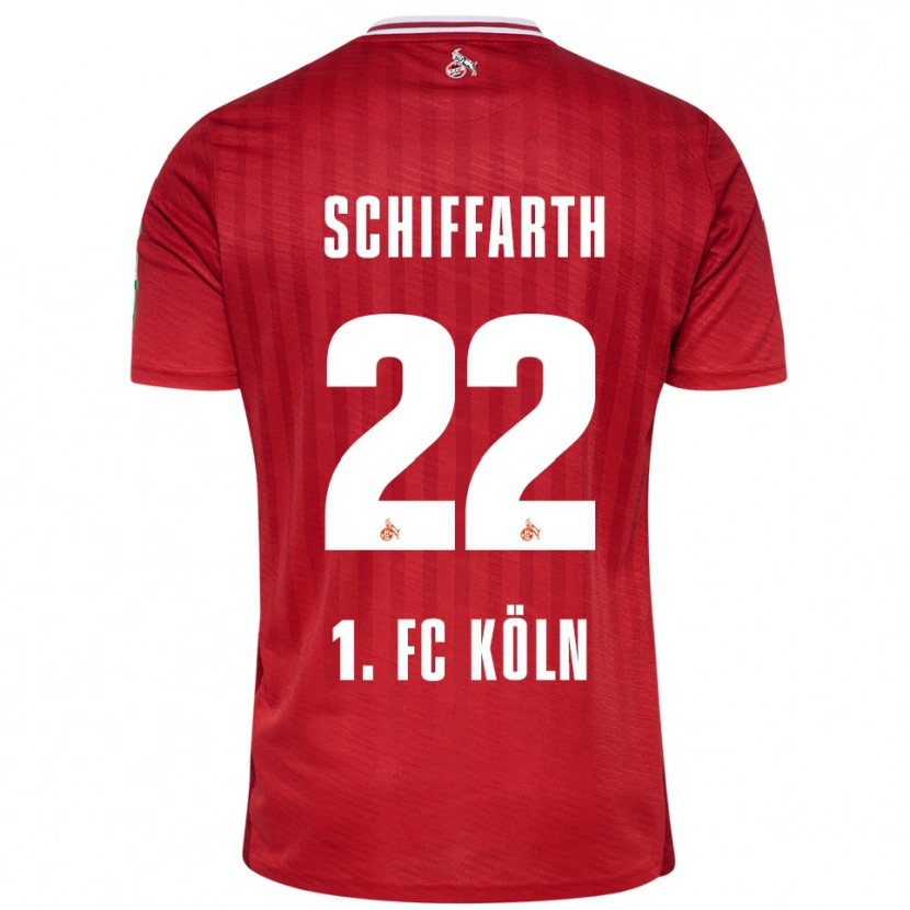 Danxen Dames Julia Schiffarth #22 Rood Wit Uitshirt Uittenue 2025/26 T-Shirt