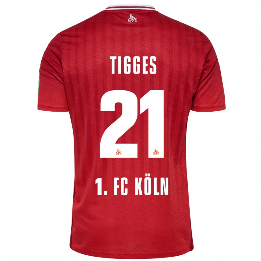 Danxen Dames Steffen Tigges #21 Rood Wit Uitshirt Uittenue 2025/26 T-Shirt