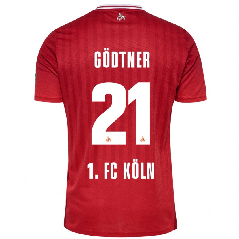 Danxen Dames Matteo Gödtner #21 Rood Wit Uitshirt Uittenue 2025/26 T-Shirt