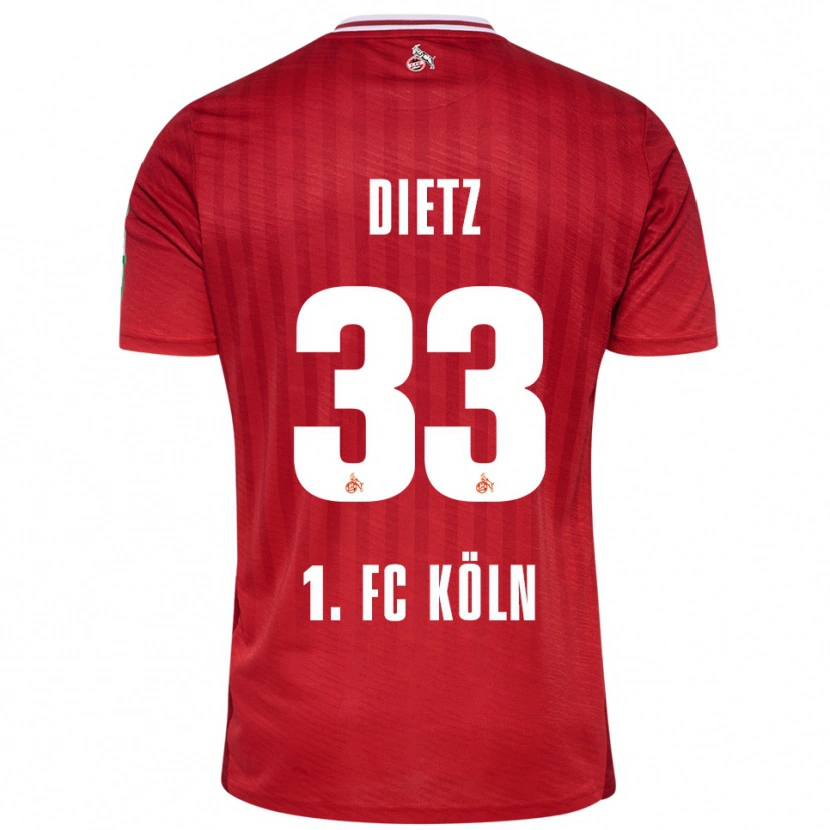 Danxen Dames Florian Dietz #33 Rood Wit Uitshirt Uittenue 2025/26 T-Shirt