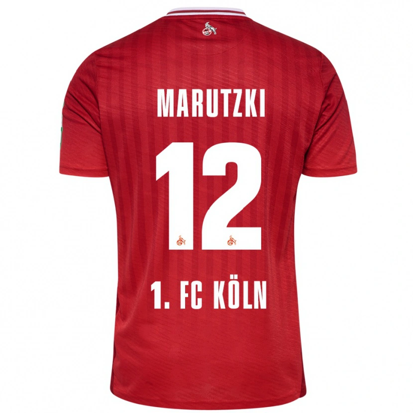 Danxen Dames Mikolaj Marutzki #12 Rood Wit Uitshirt Uittenue 2025/26 T-Shirt