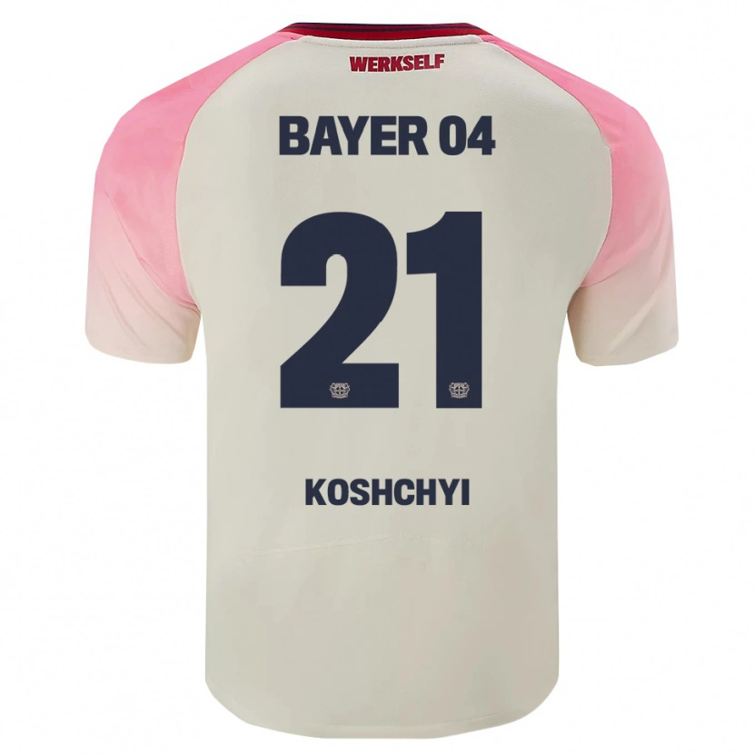 Danxen Dames Yegor Koshchyi #21 Roze Gebroken Wit Uitshirt Uittenue 2025/26 T-Shirt