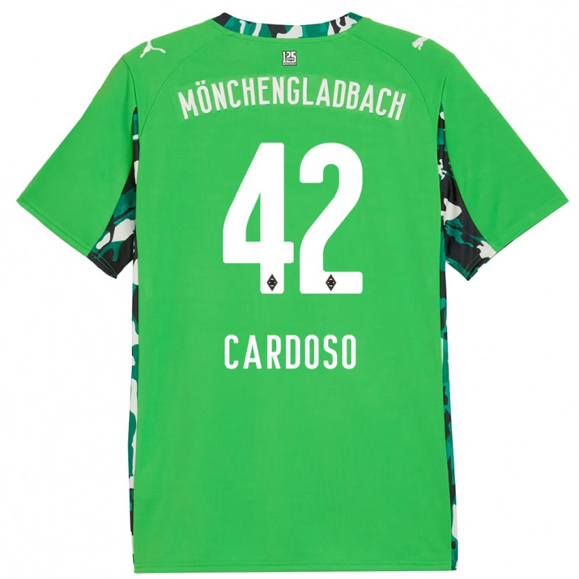 Danxen Dames Tiago Pereira Cardoso #42 Groen Zwart Uitshirt Uittenue 2025/26 T-Shirt