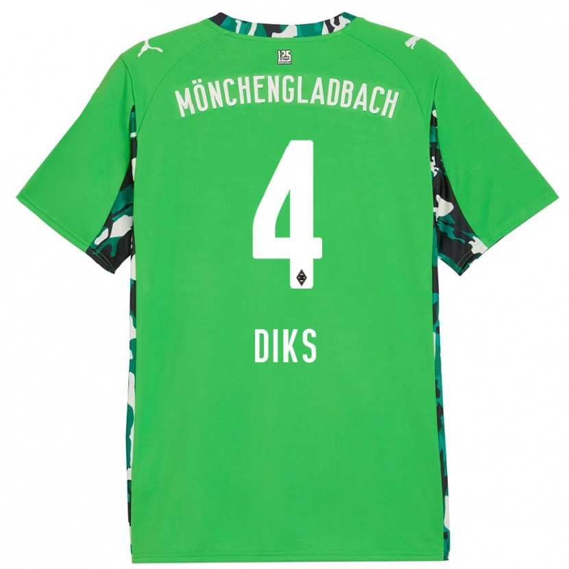 Danxen Dames Kevin Diks #4 Groen Zwart Uitshirt Uittenue 2025/26 T-Shirt