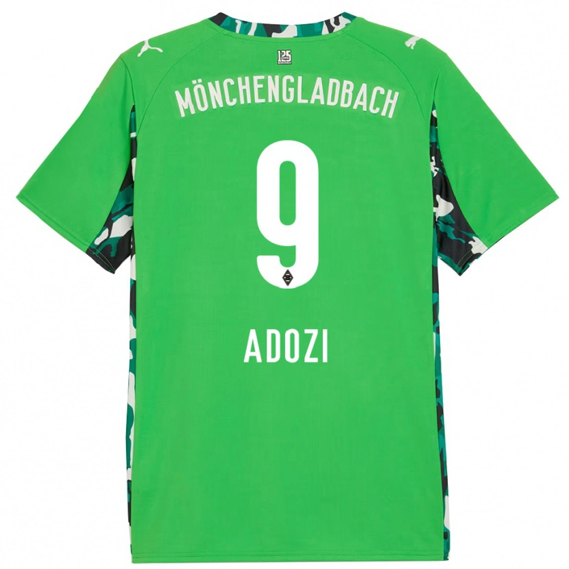 Danxen Dames Justin Adozi #9 Groen Zwart Uitshirt Uittenue 2025/26 T-Shirt