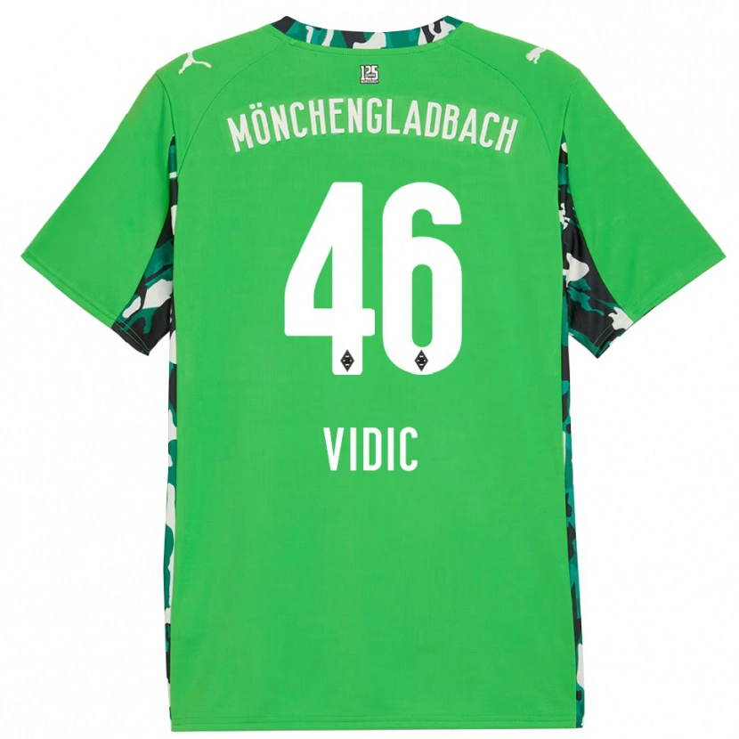 Danxen Dames Nico Vidic #46 Groen Zwart Uitshirt Uittenue 2025/26 T-Shirt