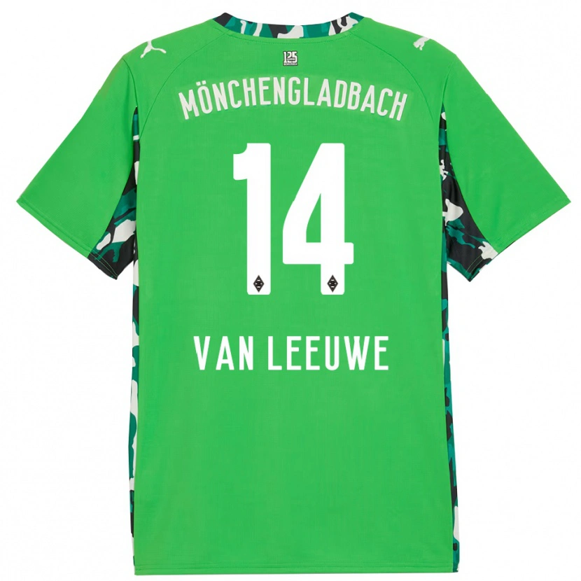 Danxen Dames Kyra Van Leeuwe #14 Groen Zwart Uitshirt Uittenue 2025/26 T-Shirt