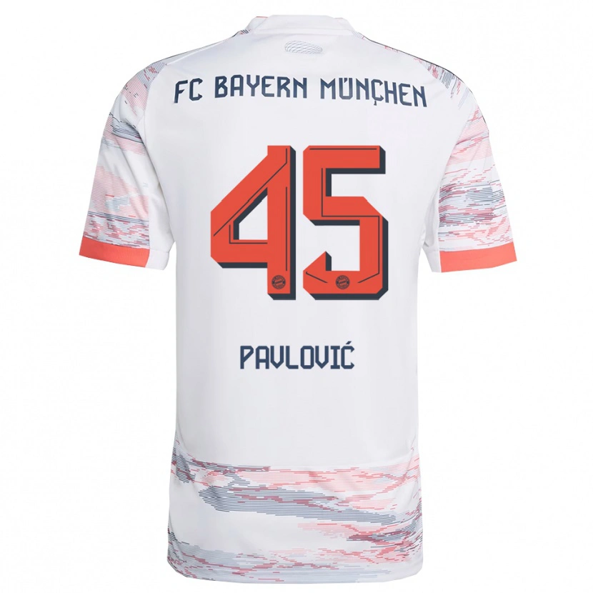 Danxen Dames Aleksandar Pavlovic #45 Wit Grijs Uitshirt Uittenue 2025/26 T-Shirt
