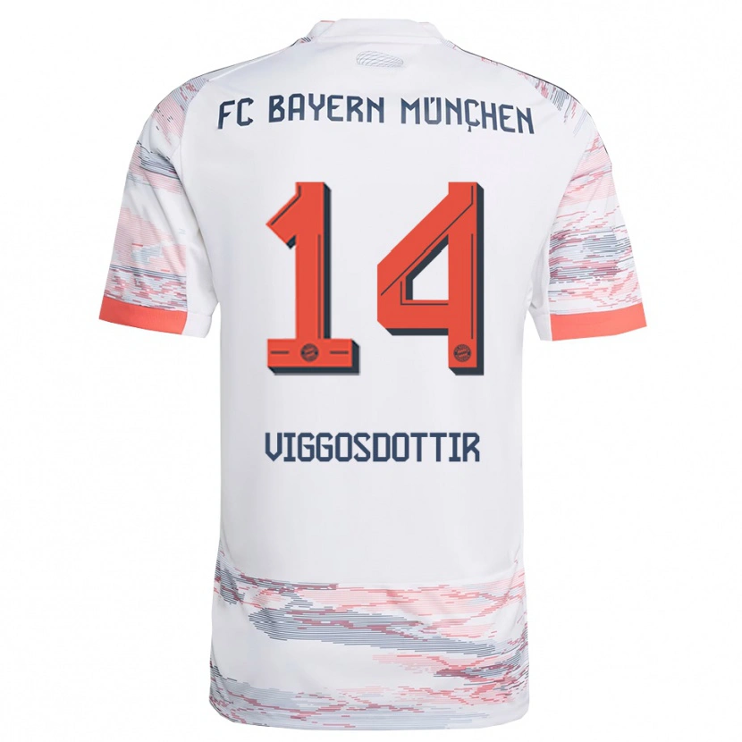 Danxen Dames Glodis Perla Viggosdottir #14 Wit Grijs Uitshirt Uittenue 2025/26 T-Shirt