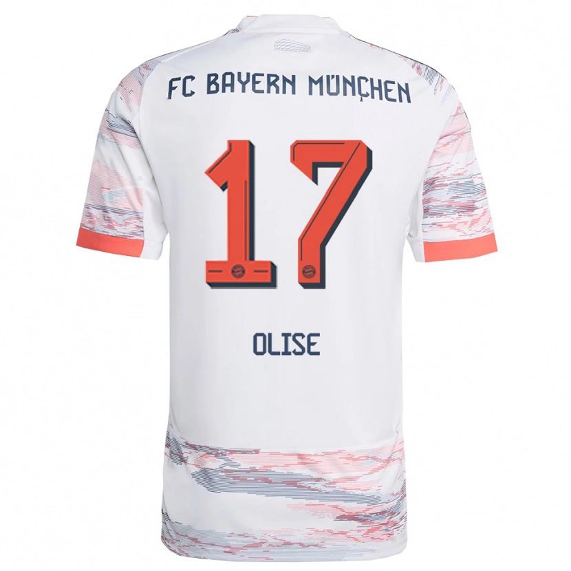 Danxen Dames Michael Olise #17 Wit Grijs Uitshirt Uittenue 2025/26 T-Shirt