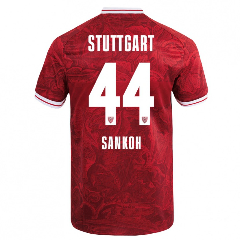 Danxen Dames Mohamed Sankoh #44 Rood Zwart Uitshirt Uittenue 2025/26 T-Shirt