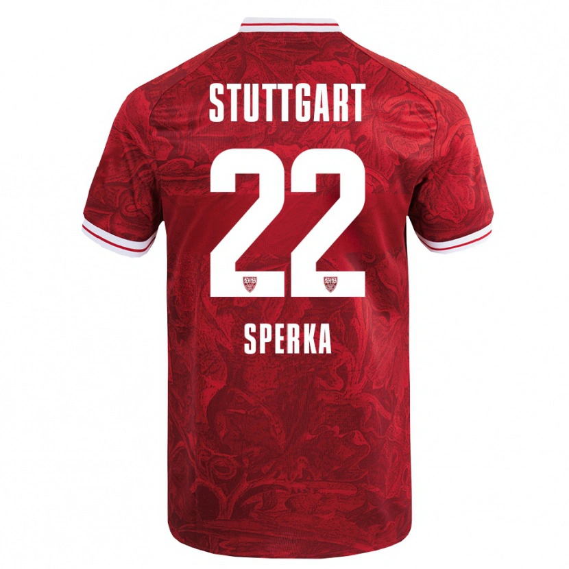 Danxen Dames Bastian Sperka #22 Rood Zwart Uitshirt Uittenue 2025/26 T-Shirt