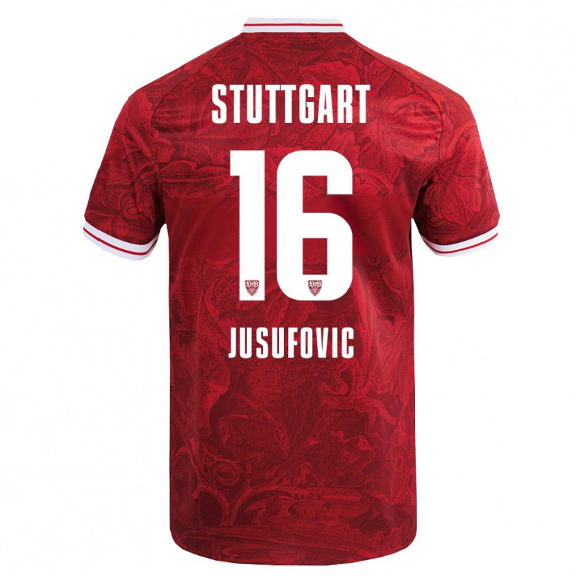 Danxen Dames Farah Jusufović #16 Rood Zwart Uitshirt Uittenue 2025/26 T-Shirt