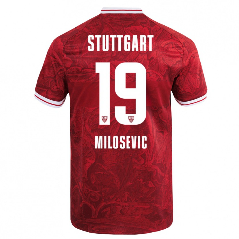 Danxen Dames Jovan Milosevic #19 Rood Zwart Uitshirt Uittenue 2025/26 T-Shirt