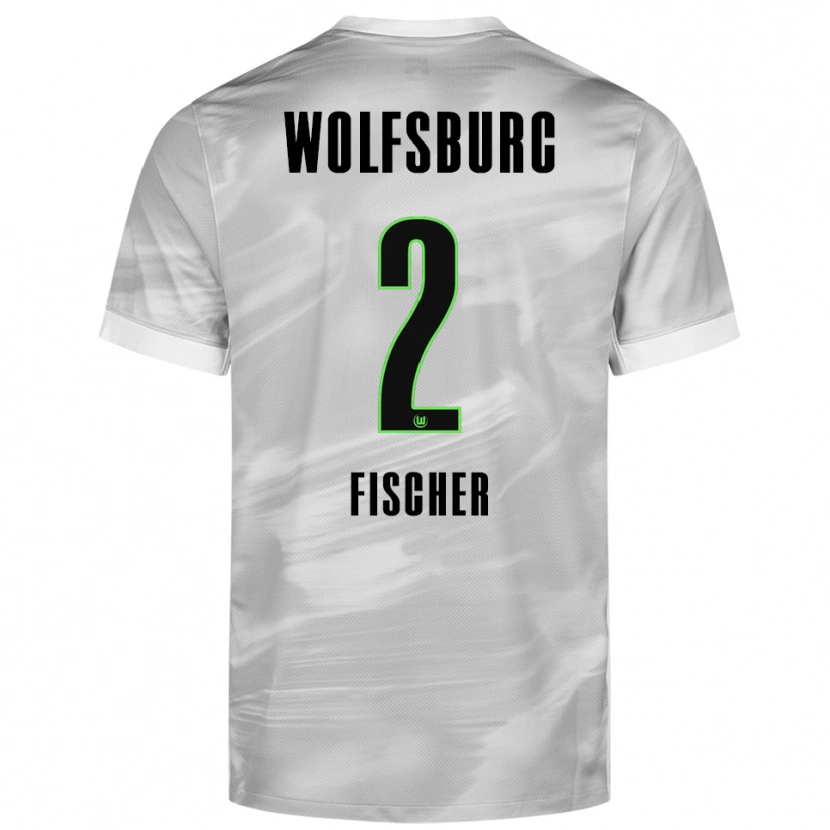 Danxen Dames Kilian Fischer #2 Grijs Wit Uitshirt Uittenue 2025/26 T-Shirt