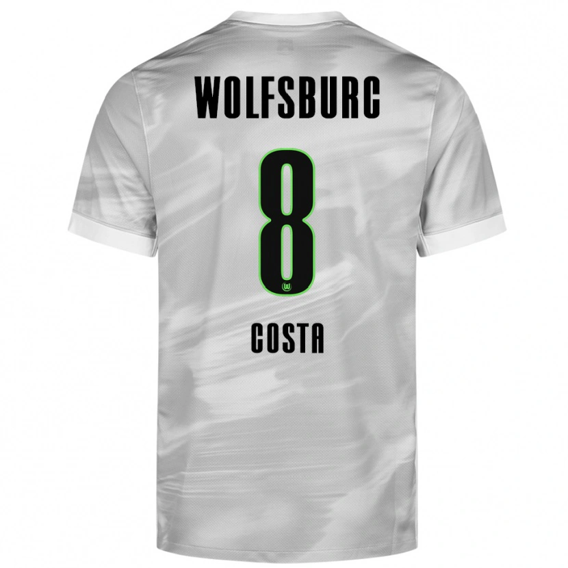 Danxen Dames Jesse Costa #8 Grijs Wit Uitshirt Uittenue 2025/26 T-Shirt