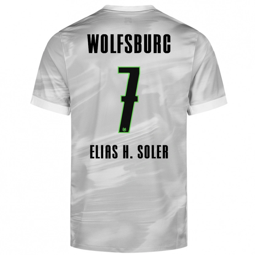 Danxen Dames Elias Hernandez Soler #7 Grijs Wit Uitshirt Uittenue 2025/26 T-Shirt