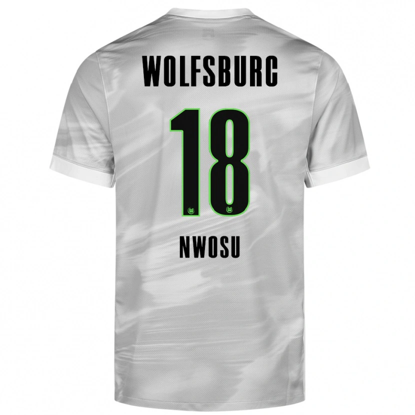 Danxen Dames Lewis Nwosu #18 Grijs Wit Uitshirt Uittenue 2025/26 T-Shirt