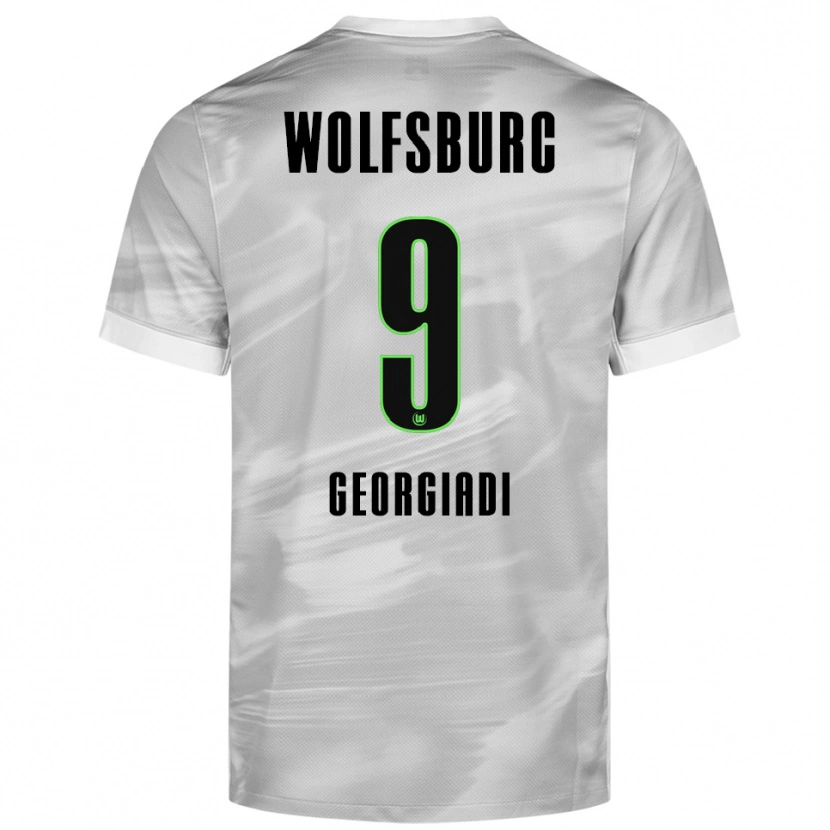 Danxen Dames Alexander Georgiadi #9 Grijs Wit Uitshirt Uittenue 2025/26 T-Shirt