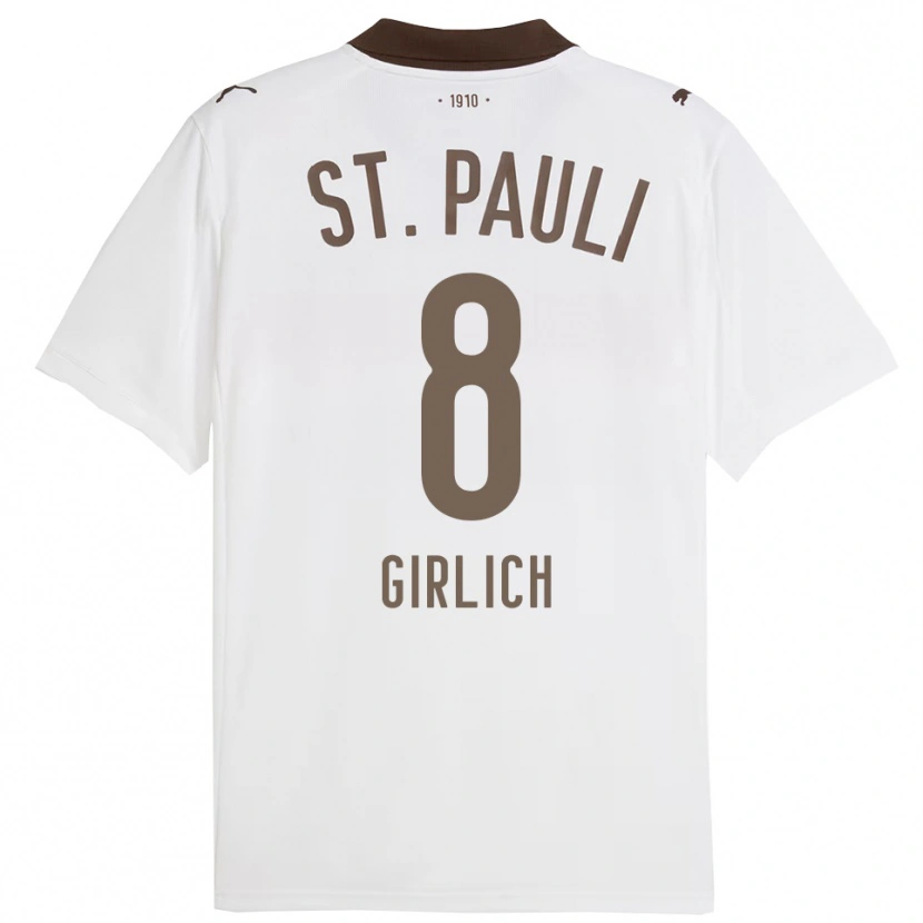 Danxen Dames Max Girlich #8 Wit Rood Uitshirt Uittenue 2025/26 T-Shirt