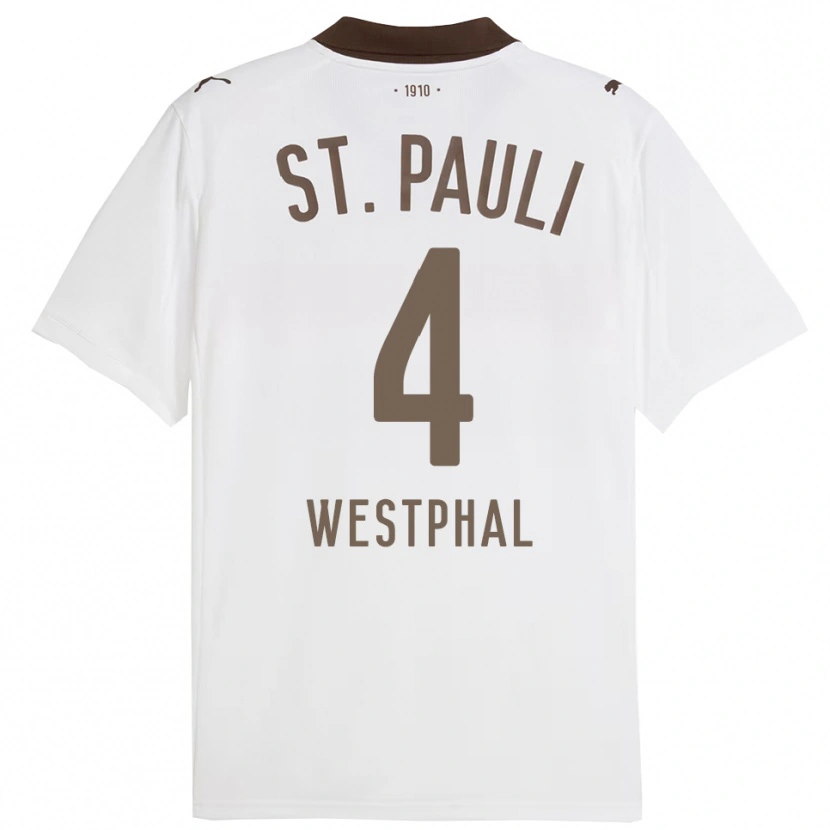 Danxen Dames Jannik Westphal #4 Wit Rood Uitshirt Uittenue 2025/26 T-Shirt