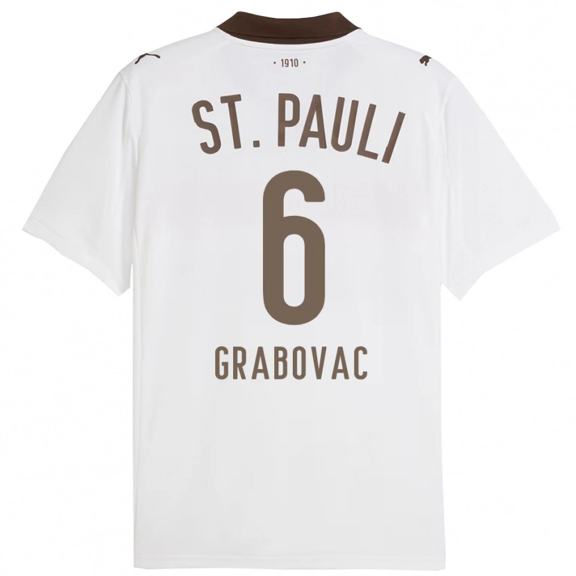 Danxen Dames Danijel Grabovac #6 Wit Rood Uitshirt Uittenue 2025/26 T-Shirt