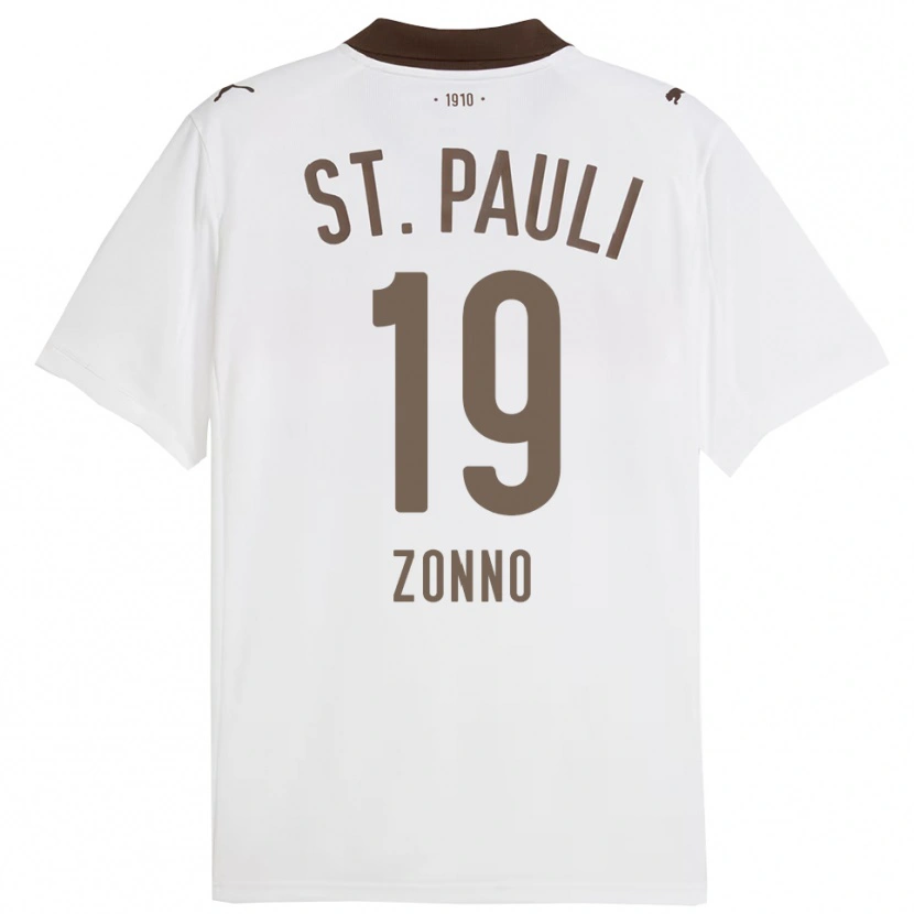 Danxen Dames Dominik Zonno #19 Wit Rood Uitshirt Uittenue 2025/26 T-Shirt