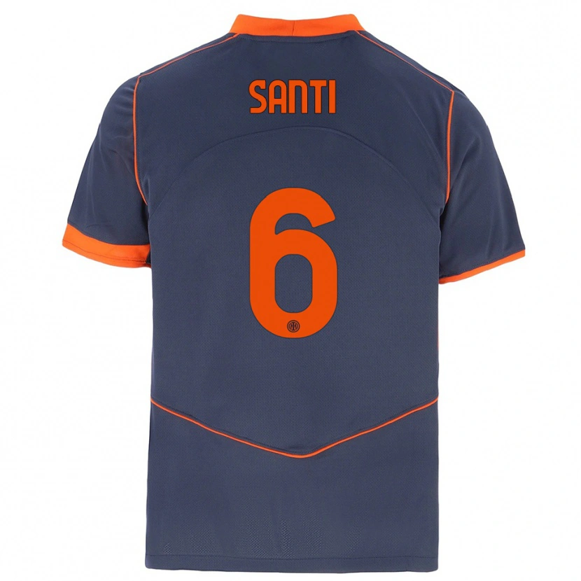 Danxen Dames Irene Santi #6 Grijs Oranje Thuisshirt Derde Tenue 2025/26 T-Shirt