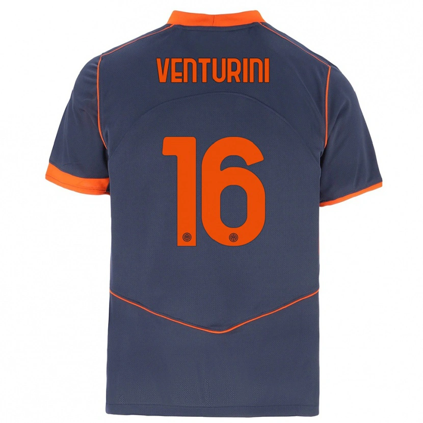 Danxen Dames Matteo Venturini #16 Grijs Oranje Thuisshirt Derde Tenue 2025/26 T-Shirt