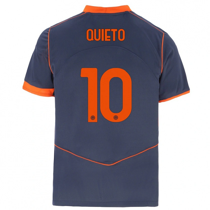 Danxen Dames Daniele Quieto #10 Grijs Oranje Thuisshirt Derde Tenue 2025/26 T-Shirt
