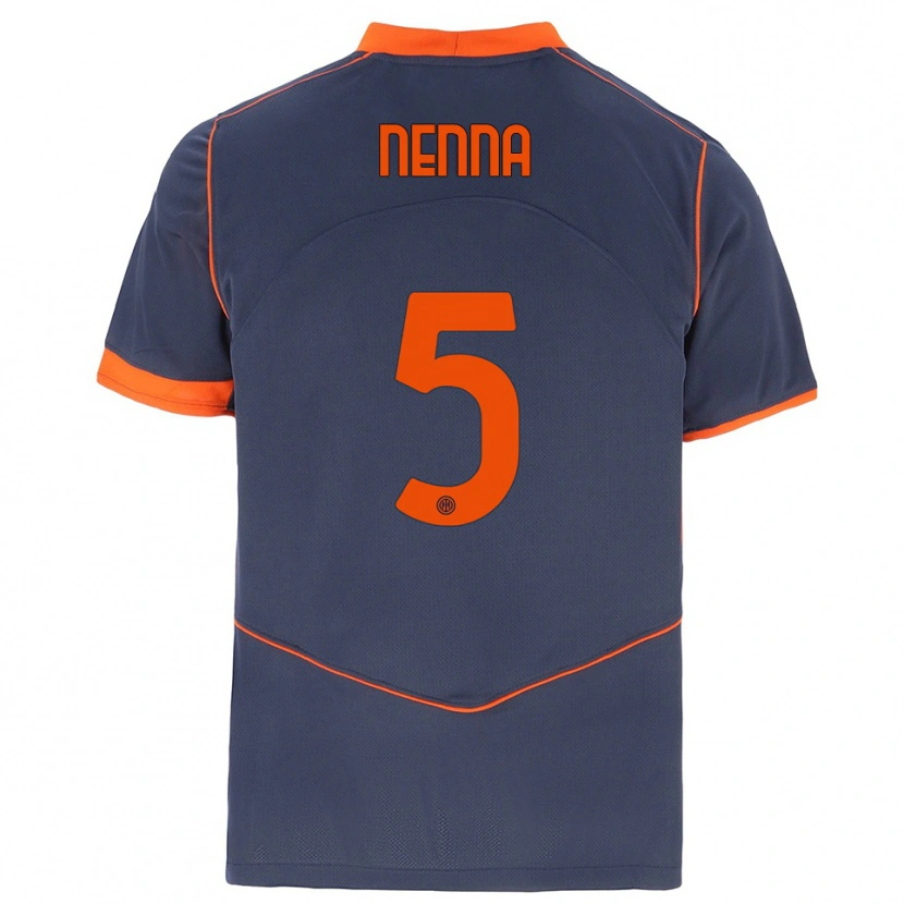Danxen Dames Alessandro Nenna #5 Grijs Oranje Thuisshirt Derde Tenue 2025/26 T-Shirt