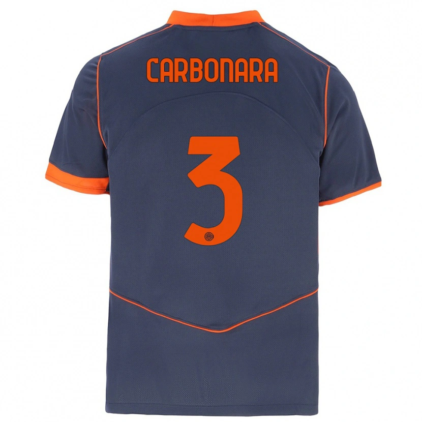 Danxen Dames Matteo Carbonara #3 Grijs Oranje Thuisshirt Derde Tenue 2025/26 T-Shirt