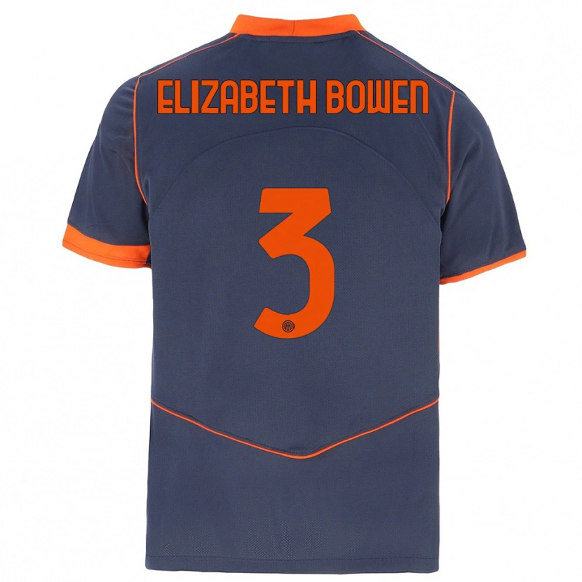 Danxen Dames Kate Elizabeth Bowen #3 Grijs Oranje Thuisshirt Derde Tenue 2025/26 T-Shirt